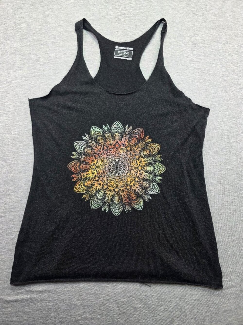 Design By Humans Mandala Kaleidoscope Racerback Tank Black